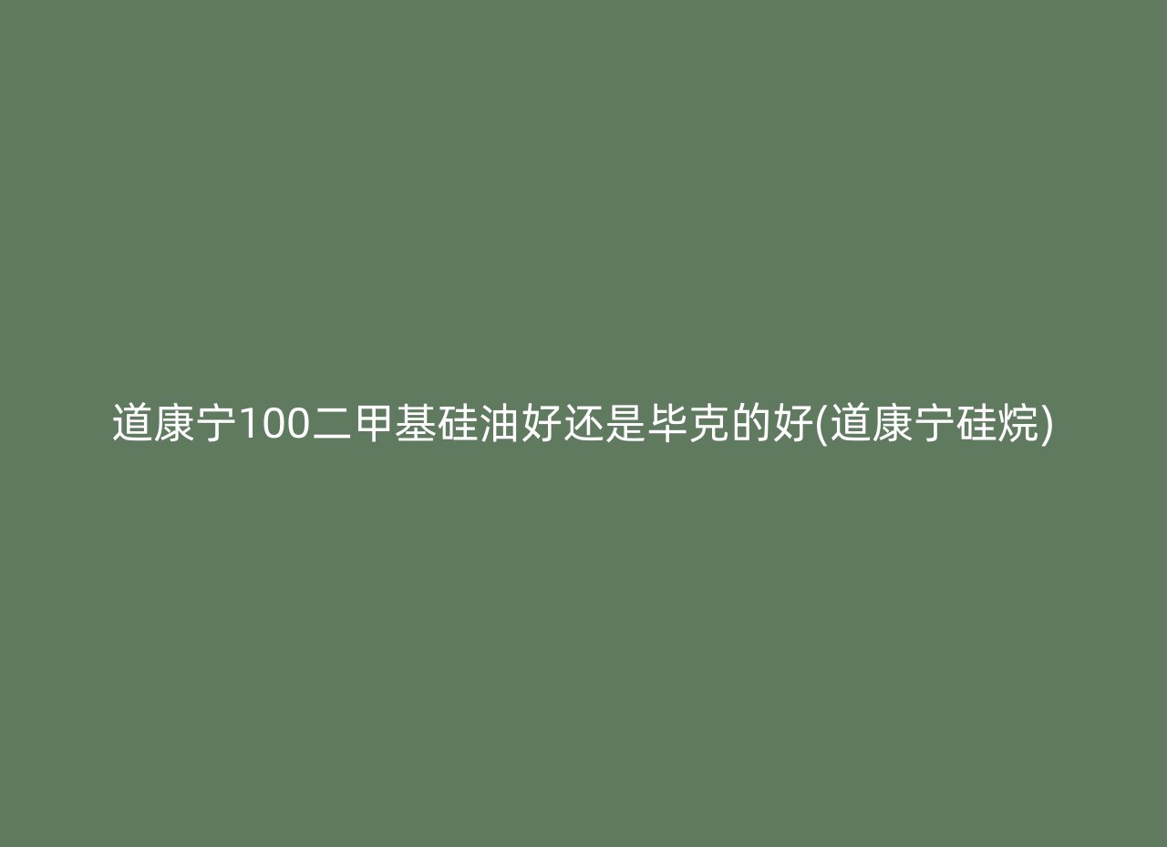 道康宁100二甲基硅油好还是毕克的好(道康宁硅烷)