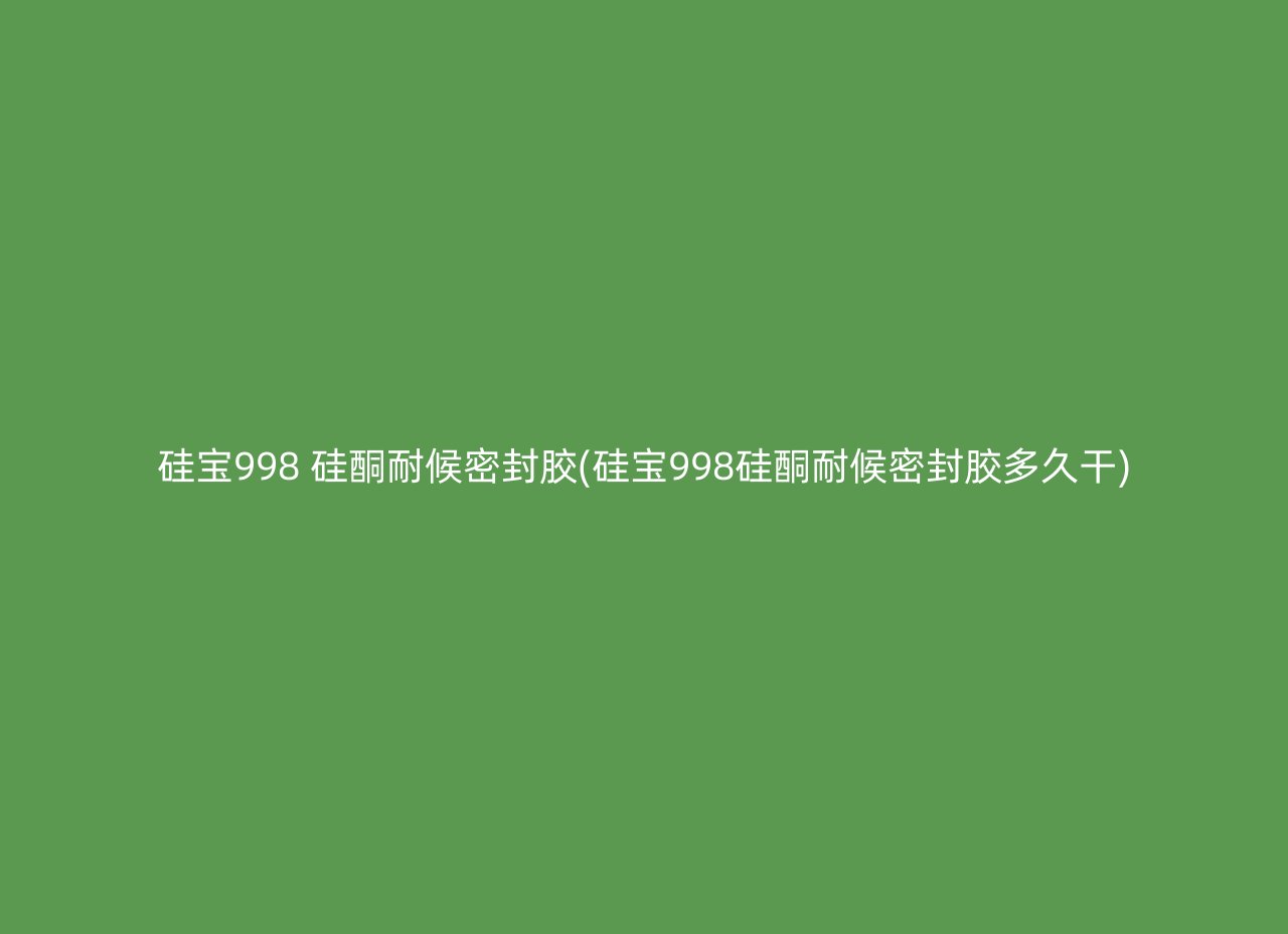 硅宝998 硅酮耐候密封胶(硅宝998硅酮耐候密封胶多久干)