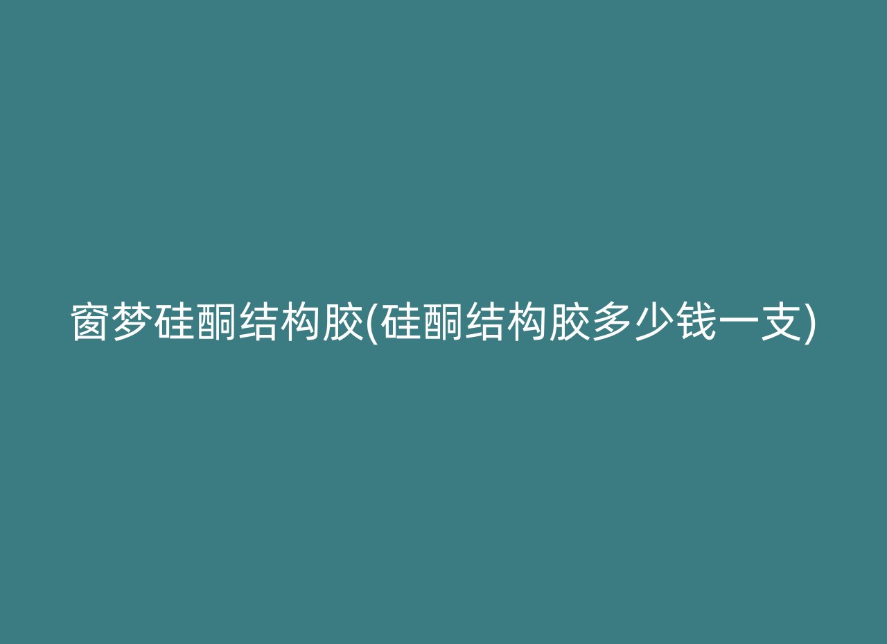 窗梦硅酮结构胶(硅酮结构胶多少钱一支)