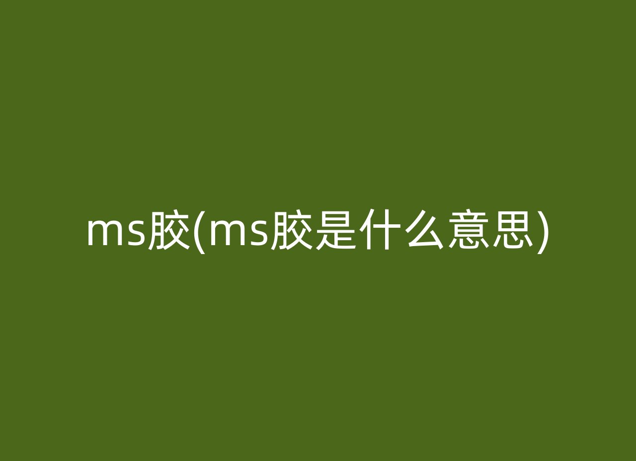 ms胶(ms胶是什么意思)