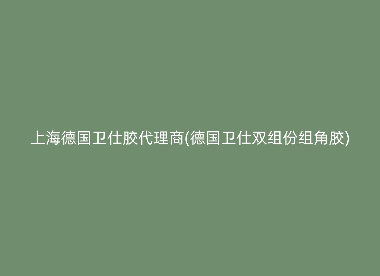 上海德国卫仕胶代理商(德国卫仕双组份组角胶)